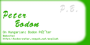 peter bodon business card
